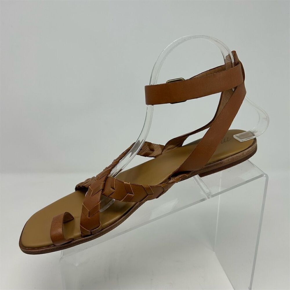 Madewell Cassia Whipstitch Sandals English Saddle Brown Size 10 Summer Casual - Picture 3 of 12